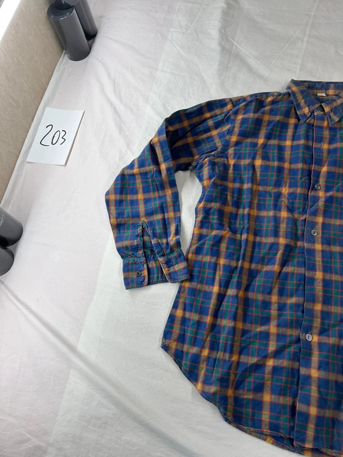 Camisa a cuadros vintage azul marino – photo 3